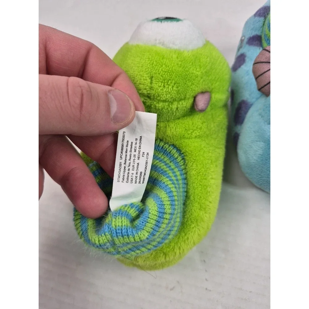 Monsters Inc Toddler Boys‎ Slippers Size 7-8 Mike Sullivan Sully Fuzzy Grippers